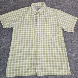 Columbia Titanium Omni-Shade Shirt Mens XL Green White Plaid‎ Outdoors Fishing